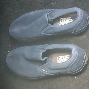 Vans navy on navy slip ons